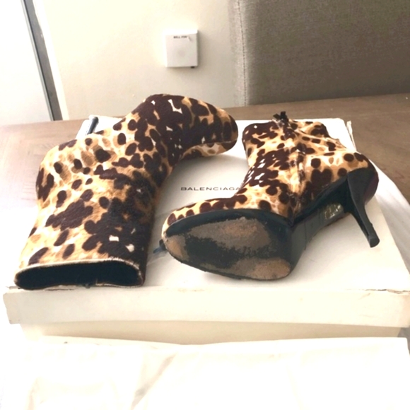 BALENCIAGA Leopard Ponyhair AnkleBoots Retail $945 - Picture 8 of 13